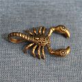 Solid Brass Scorpion Mini Statue Handmade Car Key Chain Ornaments Crafts Copper Vintage Miniatures Figurines Desk Decoration. 
