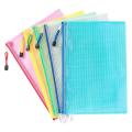Document Bag School Office Supplies Storage Bags Pencil Mesh Zip File Folders Zipper Pouch. 