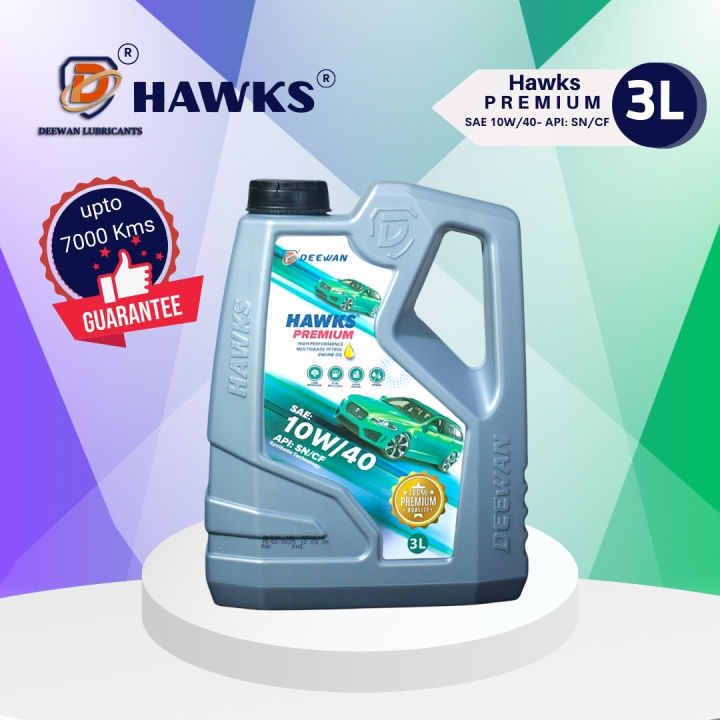Deewan Hawks Premium SAE 10W40 API SN / CF - 3L | Daraz.pk