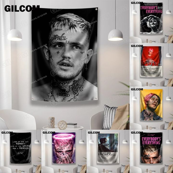 Lil Peep Rapper Flag Hip Hop Hot Singer Star Music Poster Tapestry For Party Banner Table Wall Decoration Room Home