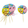 Spongebob Squarepants Cupcake Toppers - 2.5 Inch - Spongebob Squarepants Themed Party - Yellow - Unisex - Pack Of 10. 