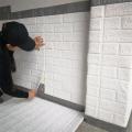 Self-Adhesive White 3D Foam Sheet For Brick Wall PE Foam Sheet Wall Sticker Brick Wall Sheet for Living Room Kitchen Bathroom. 