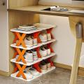 Multipurpose Shoe Rack Organizer - Elegant Metal Shoe Organizer Rack with Adjustable Sections, Durable Stackable Shoe Storage Stand for Bedroom, Living Room, Closet - X-Shape, Water-Resistant. 
