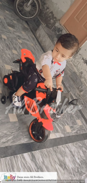 GS 1000 Kids Electric Bike Self-Drive, Key Start With Music USB    Option, 1 Battery Heavy Duty  1 Motors, Front,   Back, Both Side Colorful lights With Poems Music Wide Sitting Space Imported Made
