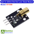 Smart Electronics New KY-008 3pin 650nm Red Laser Transmitter Dot Diode Copper Head Module for Arduino AVR PIC DIY By Electrica. 