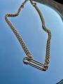 SAFETY PIN NECKLACE /HIGH QUALITY GOLD NECKLACE /AFFORDABLE. 