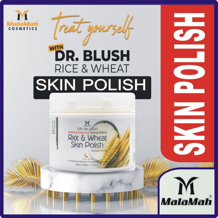 MALAMAH DR BLUSH RICE AND WHEAT SKIN POLISH CREAM FOR ULTRA HD GLOW GOLD FACIAL, FACE FRESHNESS, FRECKLES, ANTI WRINKLES AND DARK CIRCLES, SPECIAL EDITION PROFESSIONALS FACIAL SERIES 125G JAR