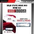 Kingston M.2 SSD NVMe 500/1000/2000/4000 GB - NV3 PCIe SSD - 3 Years Warranty. 