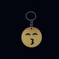 KEYRING Stylish Smiley Emoji Emoticon Happy golden Steel Keychain Keyring Gift. 