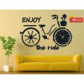 Bicycle Shape 3D 43 Inch Large Wall Clock Wooden Large Wall Clocks. 