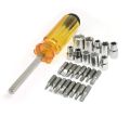 28 Piece Screwdriver Bit Set - Tool Kit w/ Storage Case, Multipurpose Steel Alloy 28 Pieces In 1 Set Precision Multi Bit Heavy Duty Screwdriver Nut Driver Combination Tool Set All In One with Handle and Carry Box. 