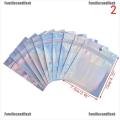 FW++ 10Pcs Iridescent Zip Lock Pouches Cosmetic Plastic Holographic Zipper Bags. 