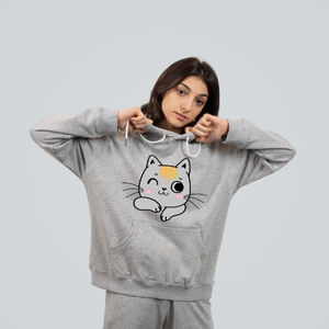 Custom Cat print hoodies design& Print custom hoodies for girls