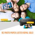 Premium Rc Photo Paper Luster Royal Gold Size 4x6, 100 Sheets. 