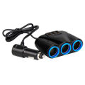 Car-Mounted One-to-Three Lighter Belt3USB Conversion One Minute Three Power Distributor Car Charger. 