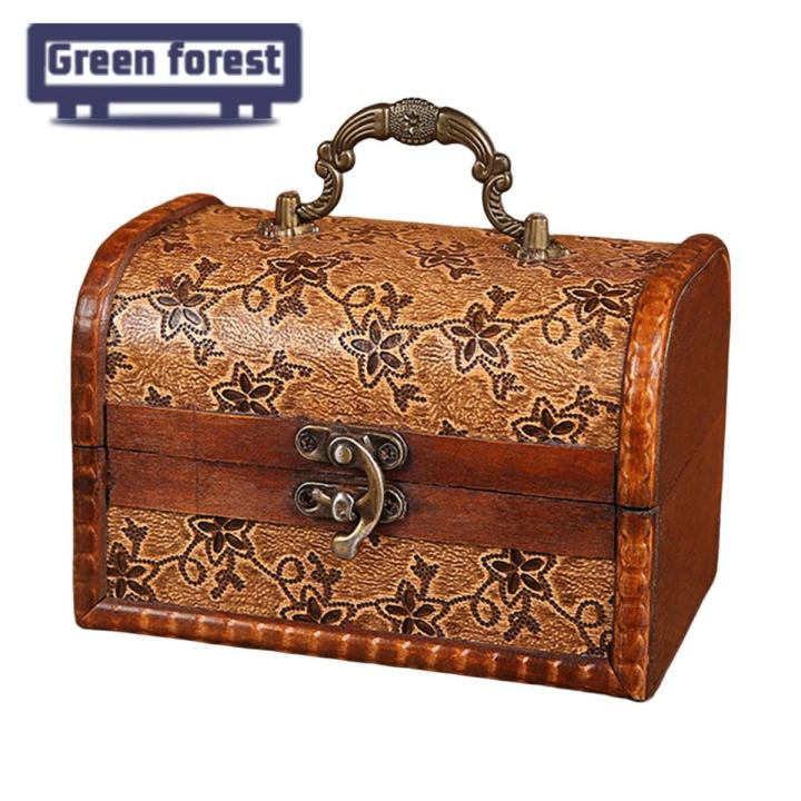 Green forest Retro Storage Wooden Box Printed Multipurpose Retro Storage Wooden Box