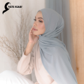 Pastel Hijaabi Ice Blue Best Quality Chiffon Hijab Georgette Hijab Breathable Soft Fabric Modesty Stylish Lightweight Instant Hijabs. 