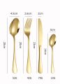 24pcs Gold Dinnerware Set Stainless Steel Tableware Set Knife Fork Spoon Luxury Cutlery Set Gift Box Flatware Dishwasher Safe.. 