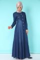Tarseel - Front Buttoned Denim Abaya - Front Open Stylish Flare Abaya Jeans Abaya For Women. 