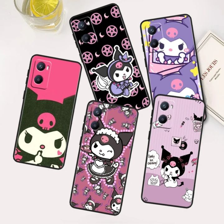 Girl Kuromi Cool For OPPO A96 A94 A93 A77S A76 A74 A73 A72 A57S A56S A54S A53 A52 A15S A9 A5 Black Phone Case Phone Case