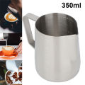 Milk Jug 350ml Stainless Steel Milk Cup Frothing Pitcher for Making Latte Coffee. 