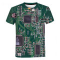 3D printed circuit board graphic t shirt for men summer casual T-shirt casual electronic chip creative tee shirts women gym tops. 
