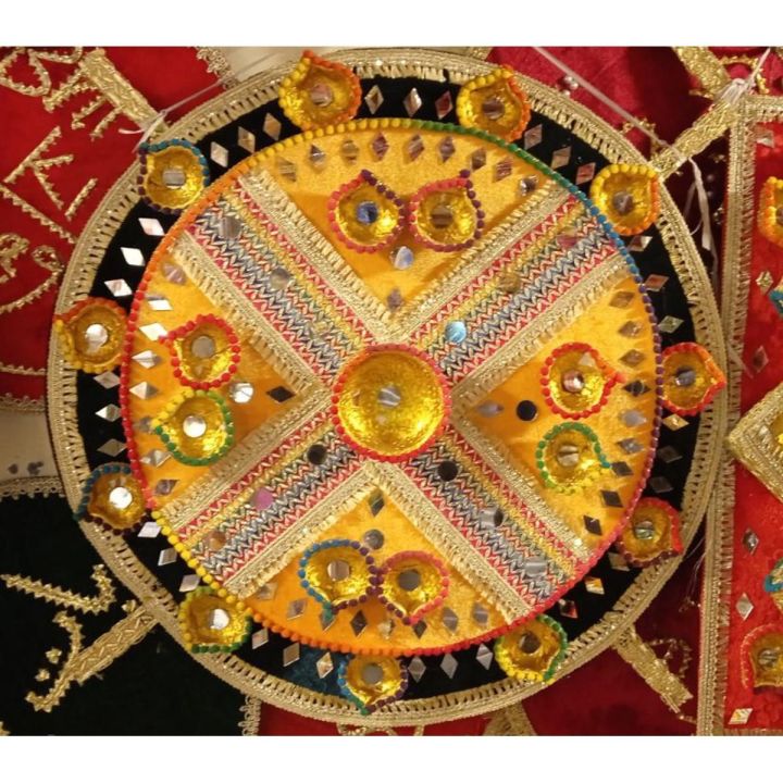 Mehdi Rasam Golden Beautiful Mehndi Tray With 20 Diya Mehndi Rasam | Daraz.pk