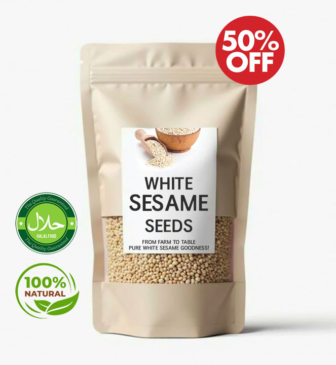 100% Natural White Sesame Seeds (Safed Til) – Unprocessed, High-Quality, Pakistani Origin – for Cooking, Baking & Garnishing