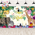 JUNGLE Fancy Backdrop  JUNGLE Theme Fancy Panaflex ANIMAL Birthday Party Banner Code 11. 