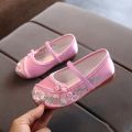 Chinese Style Floral Shoes Baby Girls Flat Shoes Ballet Costume HanFu CNY Shoes. 