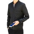 Men Simple Casual Baseball Jacket Solid Color Stand-up Collar Coat. 