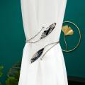 Buckle Open Mouth Design Portable Decorative Alloy Curtain Holder. 