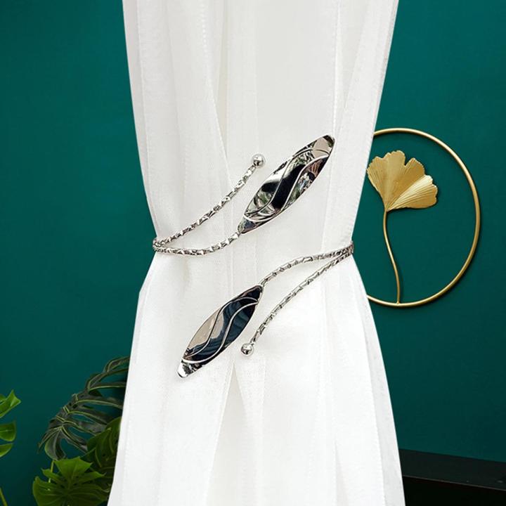 Buckle Open Mouth Design Portable Decorative Alloy Curtain Holder