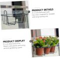 Hanging Flower Rack Rectangular Planter Metal Fence Planters Iron Flowerpot Shelf Outdoor Planters Hanging Planter Hanging Basket Wall Mounted Planters Balcony Plant Baskets. 
