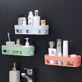 Maise Multipurpose Kitchen Bathroom Shelf Wall Holder Storage Rack Bathroom Rack Storage Box Magic Sticker Shower Rack Shelf - Random Color. 