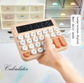 Mechanical Switch Calculator Aesthetic Calculator Cute 12 Digit Large Lcd Display Big Button Desk Calculator Colored Handheld Calculator for Everyday Life and Basic Office (Blue, Pink) - 1 Piece. 