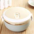 Round Shape Vacuum Lunch Box with Stainless Steel Inner, Durable Sandwich Box, Single Layer (Multi Color). 