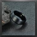 Simple Black Titanium Never Fade Band Ring For Boys & Girls. 