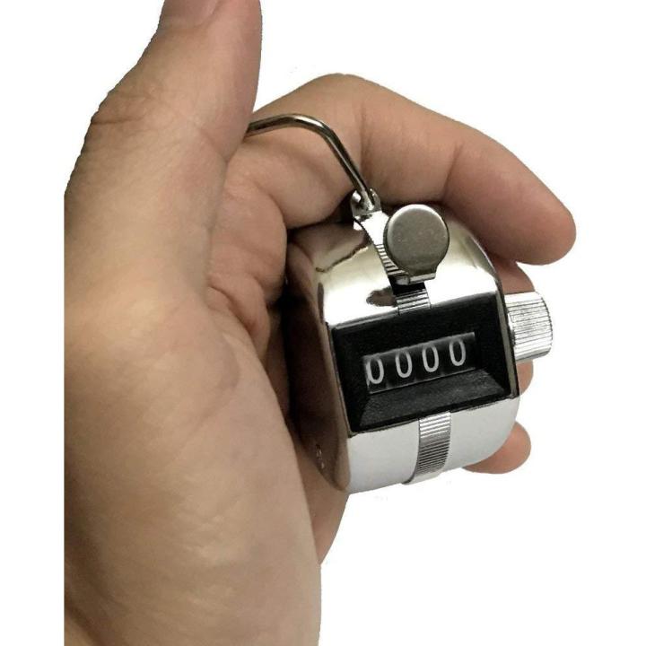 Tally Counter Hand Held Clicker 4 Digit Chrome Palm Golf People Counting Club