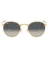 Ray-Ban Round Metal Polished Gold Frame Grey Gradient Lenses-RB3447-001/71-50. 