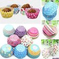 Kitchen Baking 100 Pcs Rainbow Paper Cake Cup Muffin Party Tray Bakeware Stands Cupcake Cases Liners Wedding Party 12CM. 