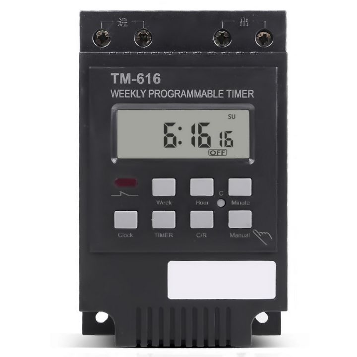 7 Day Heavy Duty Digital Electric Programmable Timer 220V 30A Weekly Timer Switch