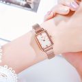 GEDI Women's Retro Rectangle Pointer Quartz Watch Elegant Fashion Analog Stainless Steel Wrist Watch. 