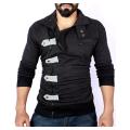Black Side Zipper Loop Style Detachable Hood Mock FS-4584. 