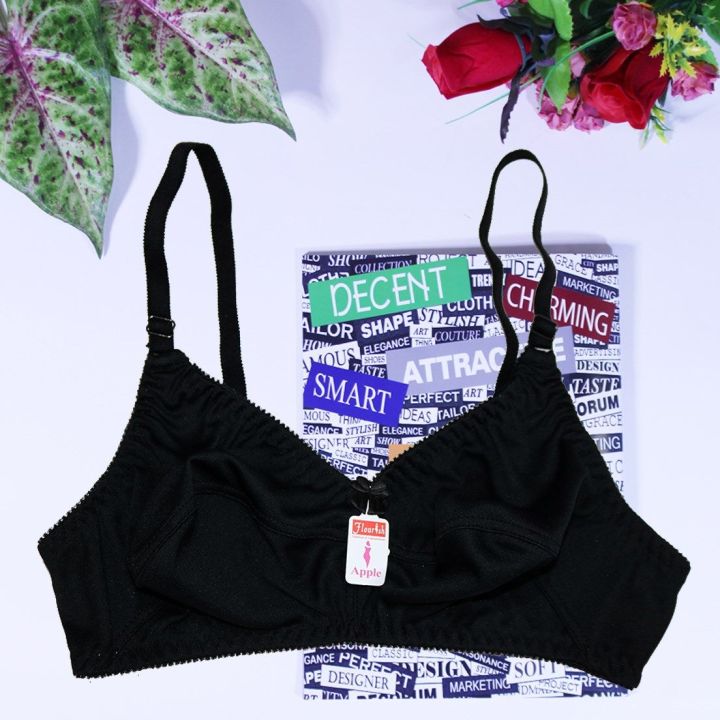 Flourish Apple Non‑Padded Non‑Wired Full Coverage Lycra Bra – Comfort Fit for Everyday Wear