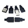 Type A Male / Female Usb 4 Pin Plug Socket Connector With Plastic Cover. 