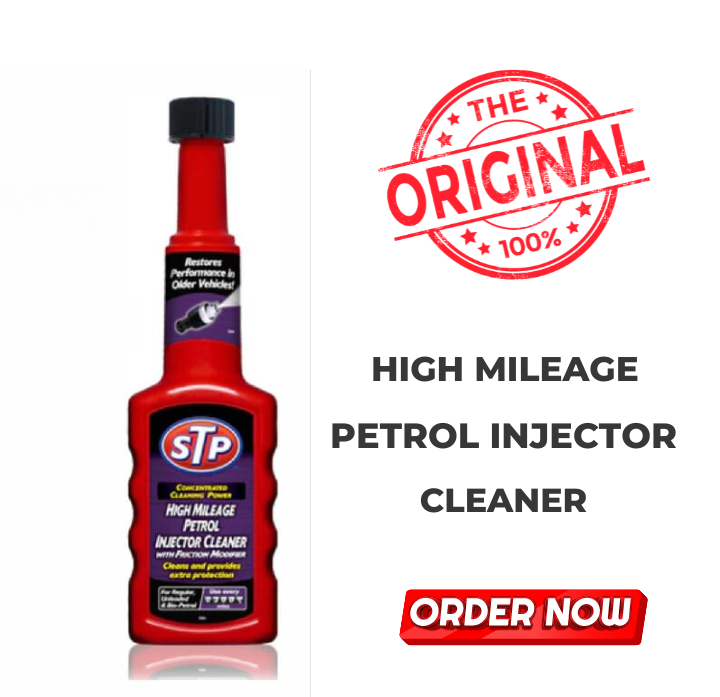 STP High Mileage Petrol Injector Cleaner with Friction Modifier - 200ml Bottle. Made in UK. STP High Mileage Fuel Injector & Carburetor Treatment - Fuel System Treatment - IMPORTED. Premium Quality