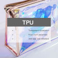 Colorful Holographic Women Cosmetic Bag TPU Clear Makeup Beauty Organizer Pouch MJ. 