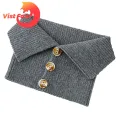Vist Fox Knitted Scarf Button Closure Women Scarf Winter Neck Warmer. 