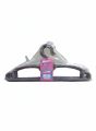 Pack of 12 Hangers - Good Quality Plastic Gray Hangers for Shirts Dress Pants Suit Clothes. 